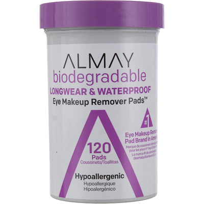 Almay Biodegradable Long Wear And Waterproof Eye Makeup Remover Pads, 120 Ct
