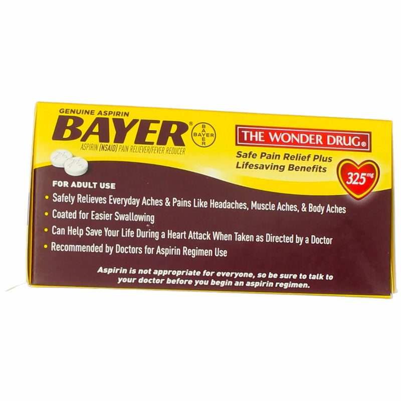Bayer Genuine Aspirin Coated Tablets, 325 mg, 100 Ct