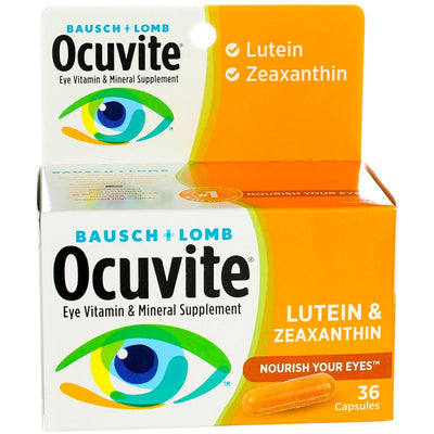 Bausch & Lomb Ocuvite Lutein & Zeaxanthin Eye Vitamin & Mineral Supplement Capsules, 36 Ct