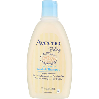 Aveeno Baby Wash & Shampoo, Lightly Scented, 12 fl oz
