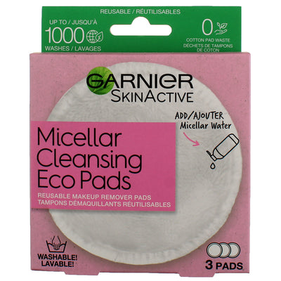 Garnier Skin Active Reusable Makeup Remover Pads, 3 Ct