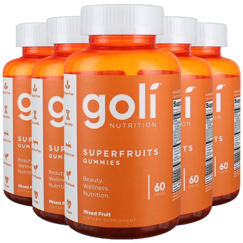 (Super Savings Bundle!) Goli Nutrition Superfruits Gummies, 60 Ct (5 pack)