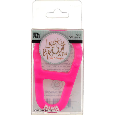 Lucky Brush Safe & Simple Teething Toothbrush 3-36 Months, Pink