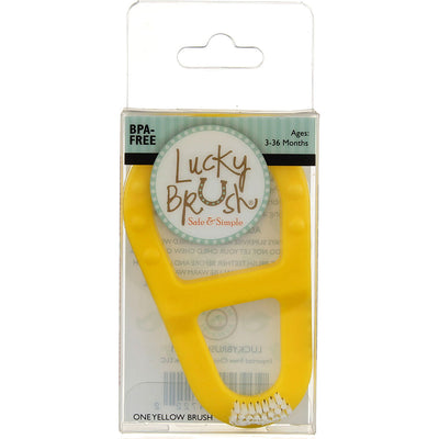 Lucky Brush Safe & Simple Teething Toothbrush 3-36 Months, Yellow