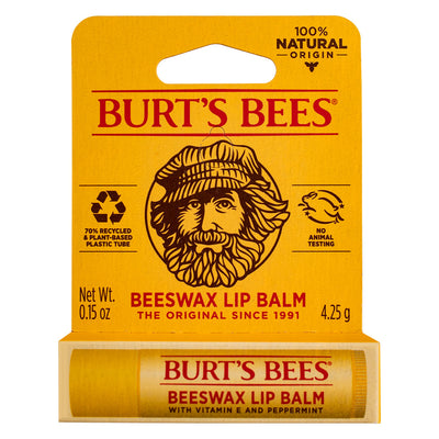 Burt's Bees 100% Natural Origin Moisturizing Lip Balm, Original Beeswax, Vitamin E