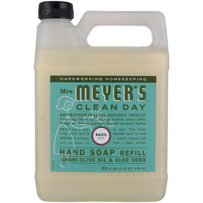 Mrs. Meyer's Clean day Hand Soap Liquid, Basil, 33 fl oz