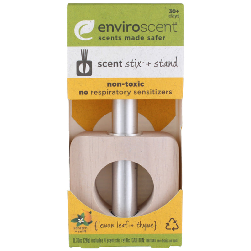 Enviroscent Scent Stix And Stand, Lemon Leaf + Thyme, 0.7 oz, 5 Ct