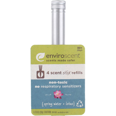 Enviroscent Scent Stix Refill, Spring Water + Lotus, 0.7 oz, 4 Ct