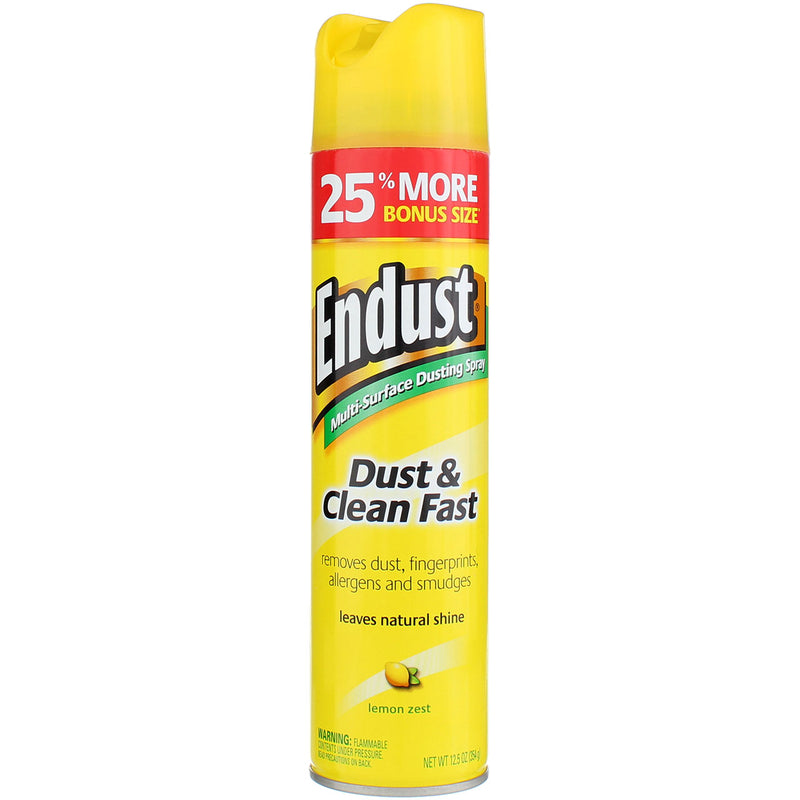 Endust Multi-Surface Dusting & Cleaning Spray Aerosol, Lemon Zest, 12.5 oz