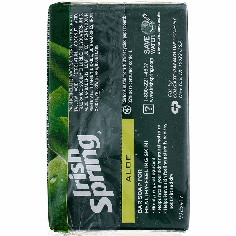 Irish Spring Deodorant Soap Bars W/aloe, 3.75 Oz Bars, 3 Ea