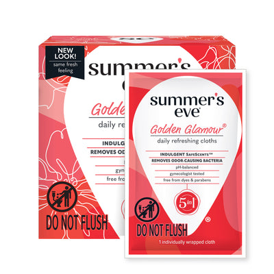 Summer's Eve Golden Glamour Feminine Wipes, Removes Odor, pH balanced, 16 Count (Pack of 1)