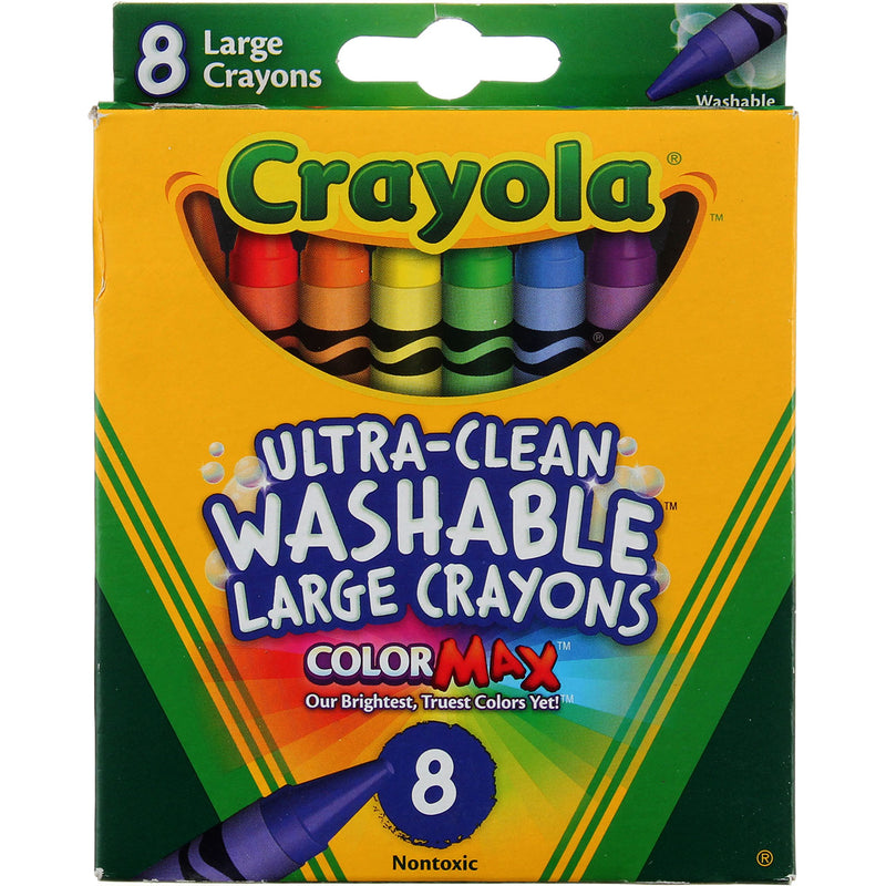 Crayola Ultra-Clean Crayons, Large, 8 Ct