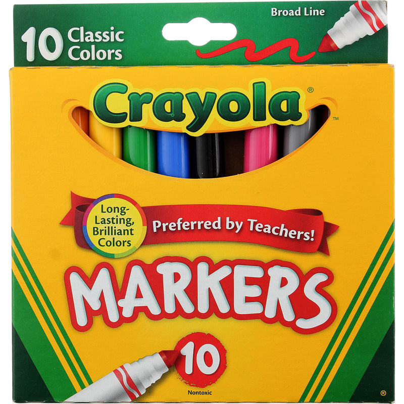 Crayola Broad Line Markers, Classic Colors, 10 Ct – Vitabox
