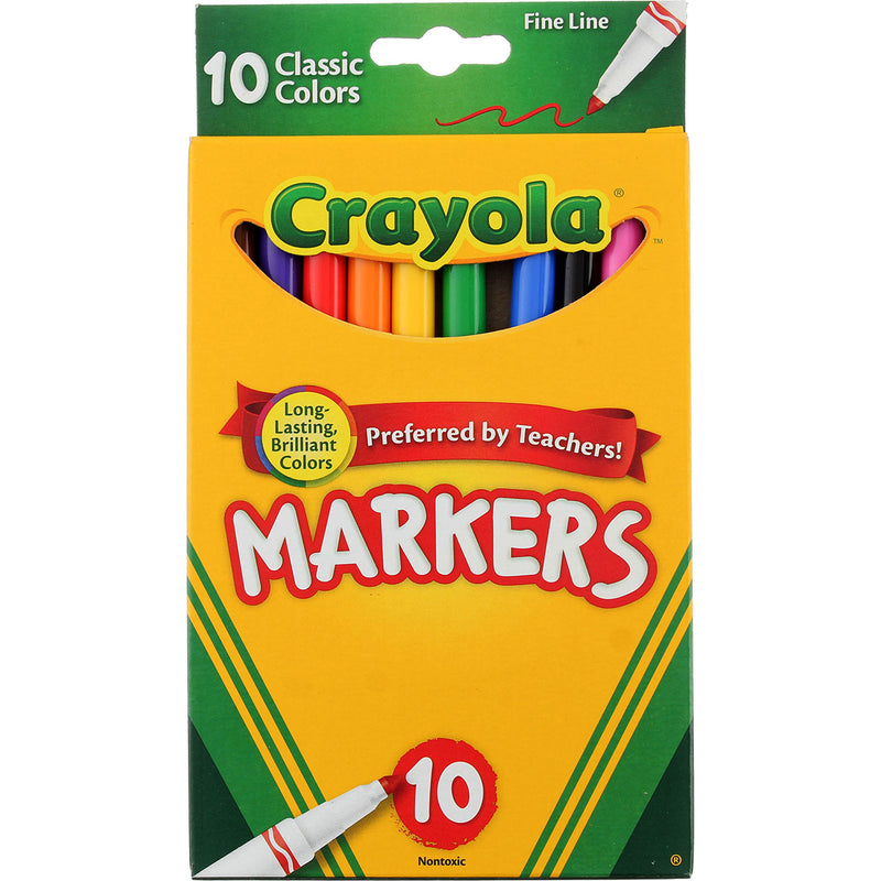 Crayola Fine Line Markers, Classic Colors, 10 Ct