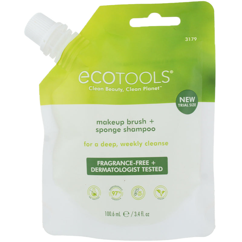 EcoTools Makeup Brush and Blending Sponge Travel  Shampoo, 3.4 fl.oz./ 100.6 mL Sachet