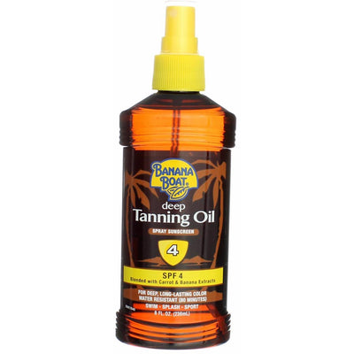 Banana Boat Deep Tanning Oil, SPF 4, Water Resistant, 8 fl oz