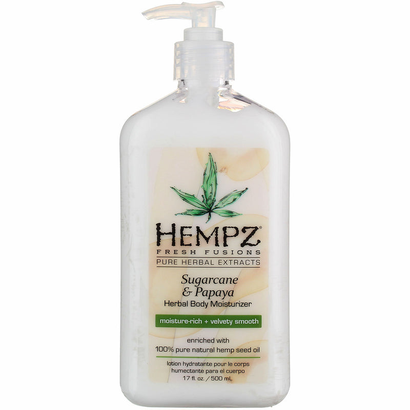 Hempz Fresh Fusions Herbal Body Moisturizer, Sugarcane & Papaya, 17 fl oz