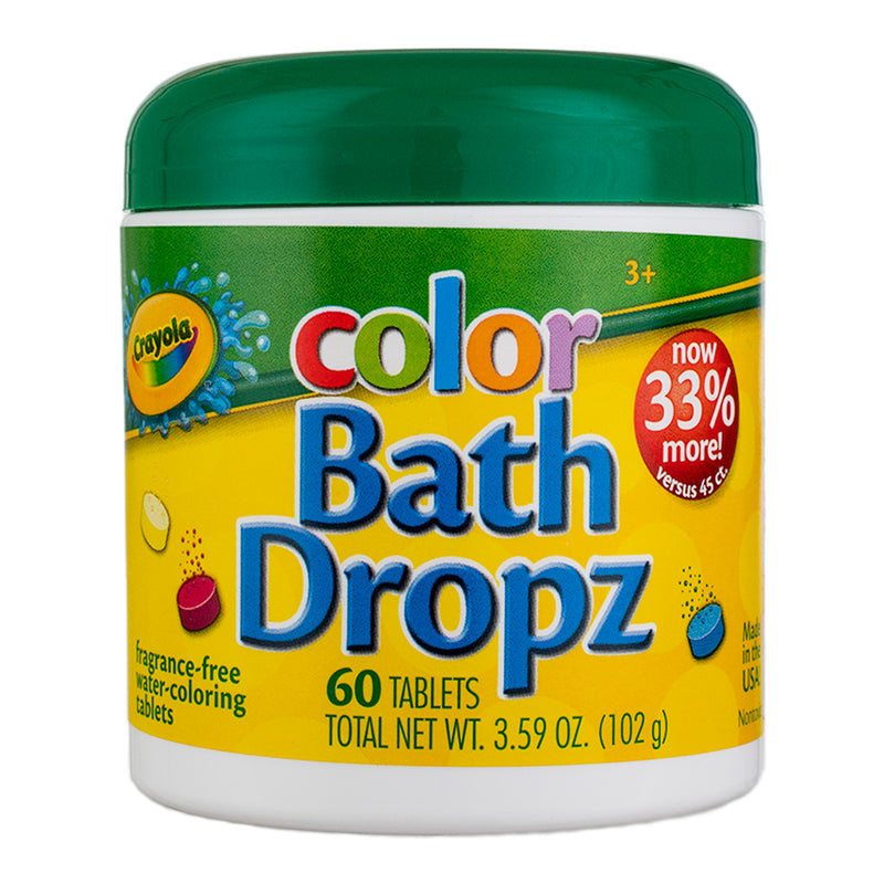 Crayola Color Bath Dropz Water-Coloring Tablets, 3.59 oz, 60 Ct – Vitabox