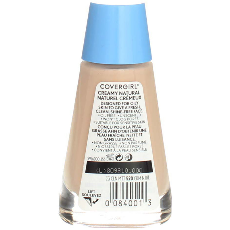 CoverGirl Clean Matte Liquid Foundation, Creamy Natural 520, 1 fl oz