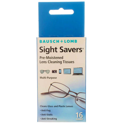 Bausch & Lomb Sight Savers Pre-Moistened Lens Cleaning Tissues, 16 Ct