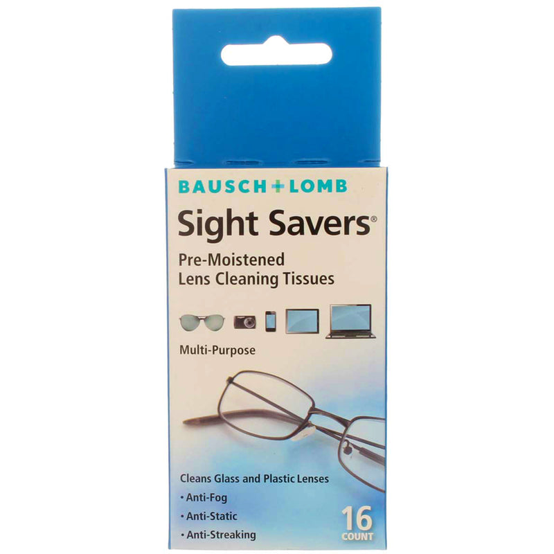 Bausch & Lomb Sight Savers Pre-Moistened Lens Cleaning Tissues, 16 Ct