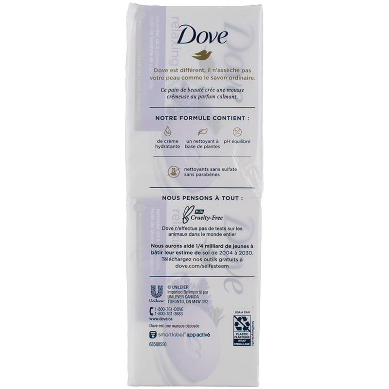 Dove Relaxing Beauty Bar Soap, Lavender, 3.75 oz, 6 Ct