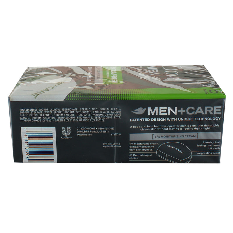 Dove Men+Care Extra Fresh Body + Face Bars, Invigorating Scent, 3.75 oz, 6 Ct