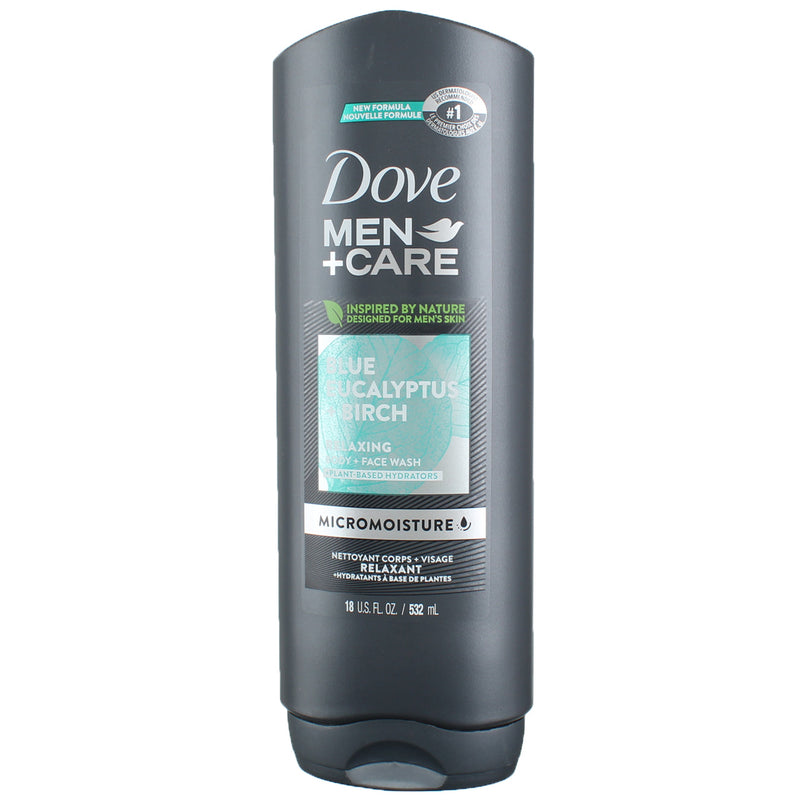 Dove Men+Care Body Wash and Face Wash Blue Eucalyptus + Birch 18 oz