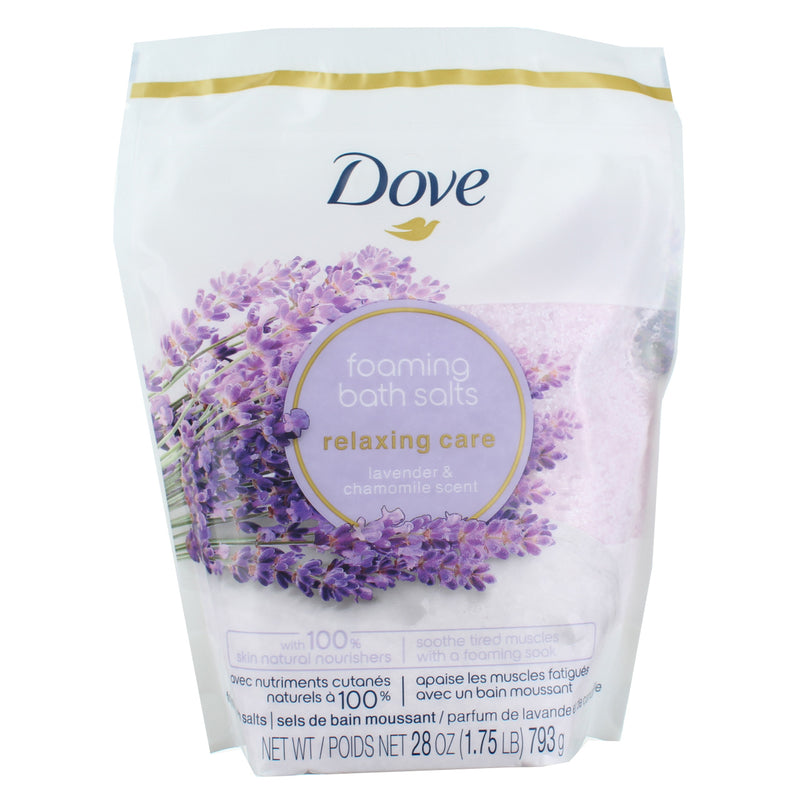 Dove Foaming Relaxing Care Bath Salts, Lavender & Chamomile, 28 oz