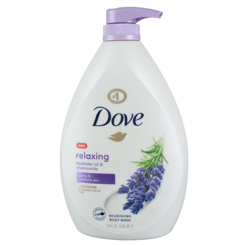 Dove Relaxing Body Wash Pump Lavender Oil and Chamomile 34 oz