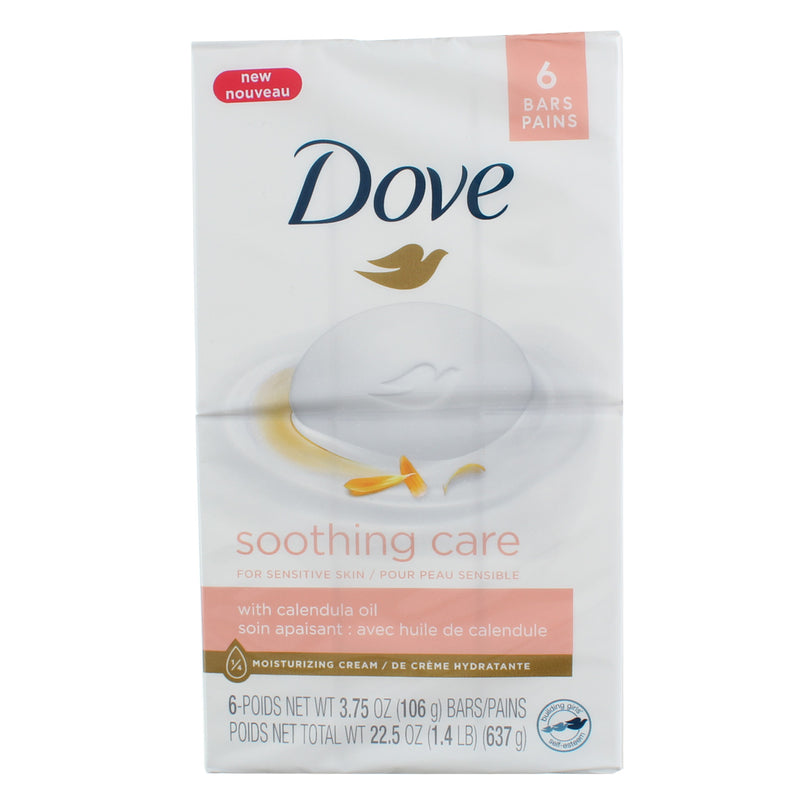 Dove Soothing Care Moisturizer Cream Bars, Fragrance Free, 3.75 oz, 6 Ct