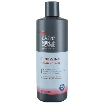 Dove Men+Care Advanced Care Body Wash Body Cleanser For Dry, Aging Skin Renewing 18 fl oz.