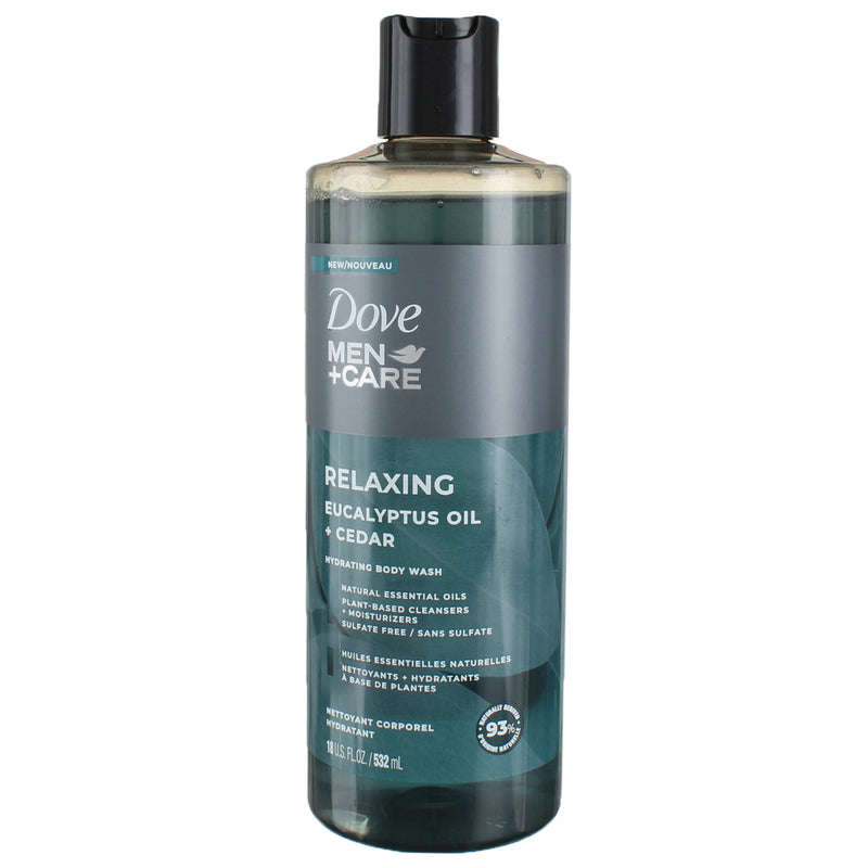 Dove Men+Care Relaxing Body Wash, Eucalyptus Oil + Cedar, 18 fl oz
