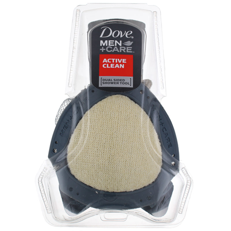 Dove Men+Care Active Clean, Dual Sided Shower Loofah, Hydrate Skin, 1ct
