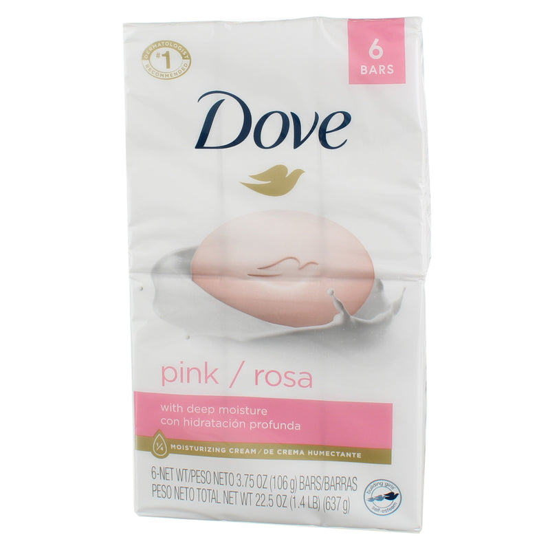 Dove Pink Moisturizer Cream Bars, Pink Rosa, 3.75 oz, 6 Ct