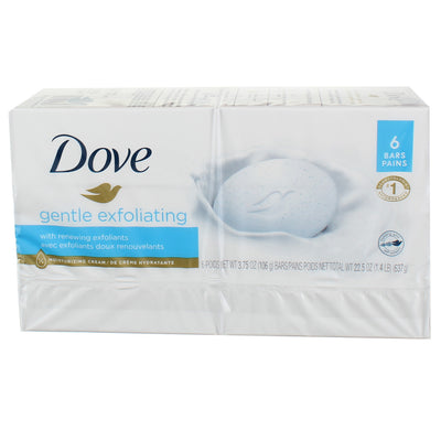 Dove Gentle Exfoliating Moisturizer Cream Bars, Fragrance Free, 3.75 oz, 6 Ct