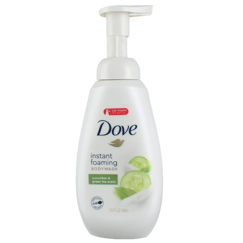 Dove Instant Foaming Body Wash, Cucumber and Green Tea, 13.5 fl oz
