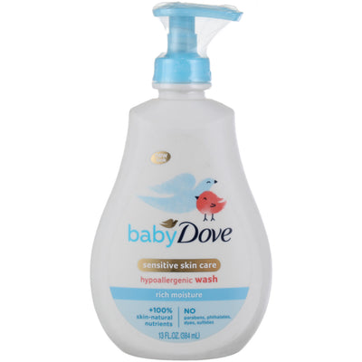 Dove Sensitive Skin Rich Moisture Hypoallergenic Body Wash, 13 fl oz