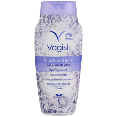Vagisil Sensitive Scents Plus Daily Intimate Vaginal Wash, Spring Lilac, 12 fl. oz.