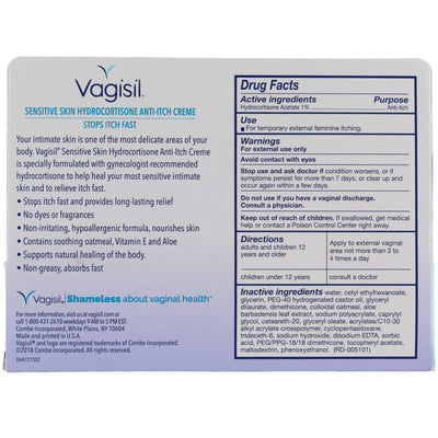 Vagisil Sensitive Skin 1 % Hydrocortisone Anti-Itch Creme, 1 oz
