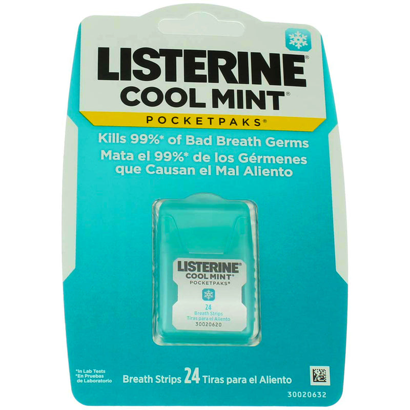 Listerine PocketPaks Breath Strips, Cool Mint, 24 Ct