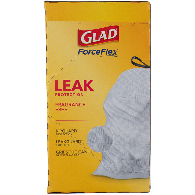Glad Force Flex Leak Protected Waste Bags, Unscented, 13 gal, 45 Ct