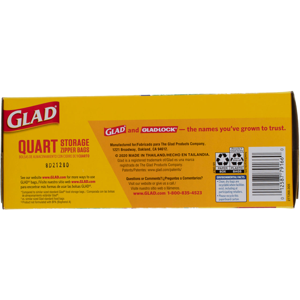 Glad Food Storage Glad Flex'n Seal Freezer Quart Zipper Bags, 35