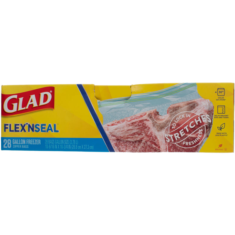 Glad Zipper Food Storage Plastic Bags - Gallon Size - 50 ct.