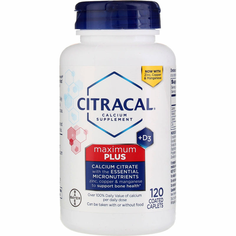 Citracal Maximum Plus Calcium Supplement Coated Caplets, 120 Ct