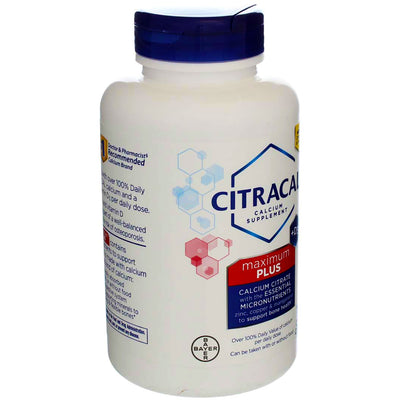 Citracal Maximum Plus Calcium Supplement Coated Caplets, 180 Ct