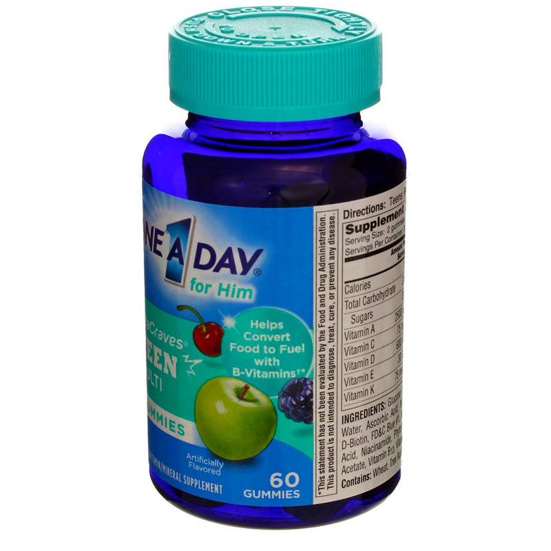 One A Day VitaCraves Teen for Him Complete Multivitamin Gummies, 60 Ct