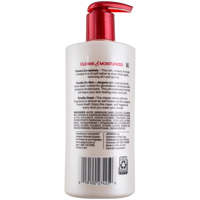 Jergens Cherry Almond Scent Liquid Hand Soap Dispenser, 8.4 fl oz