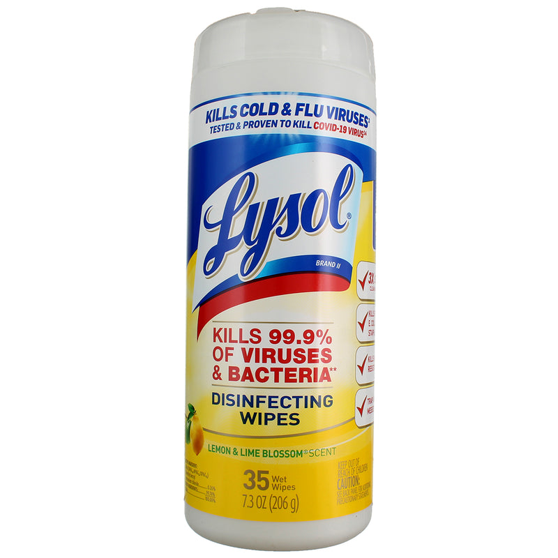 Lysol Disinfecting Wipes, Lemon & Lime Blossom, 35 Ct