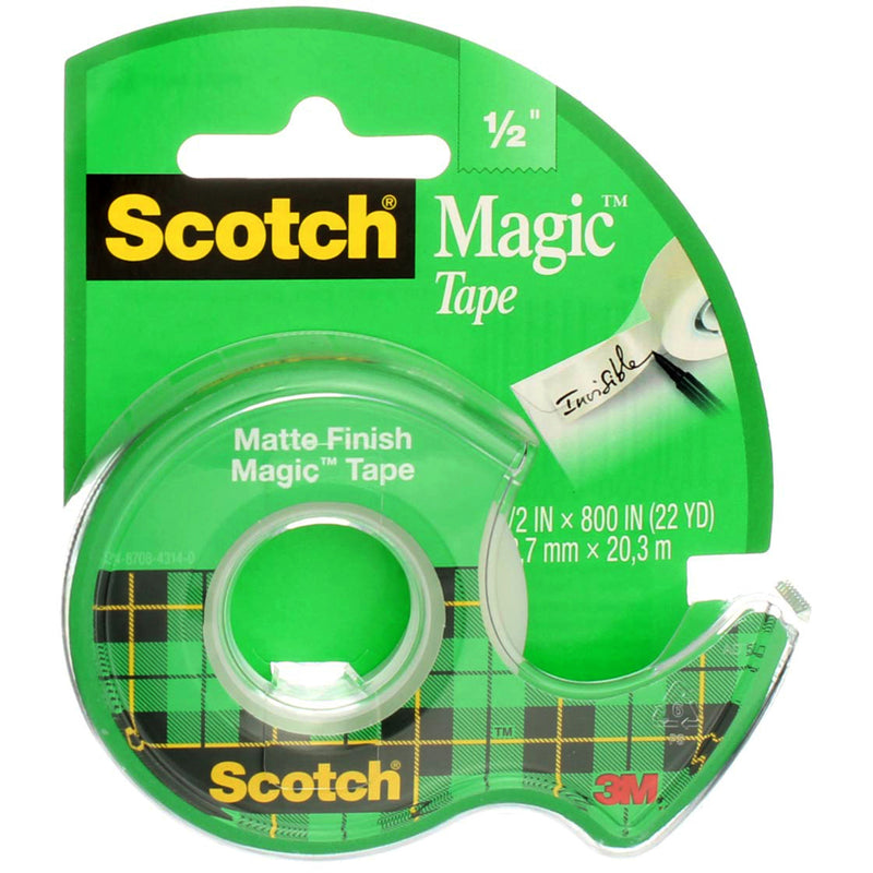 Scotch Magic Refillable Dispenser, 1/2" x 800" Tape, Clear